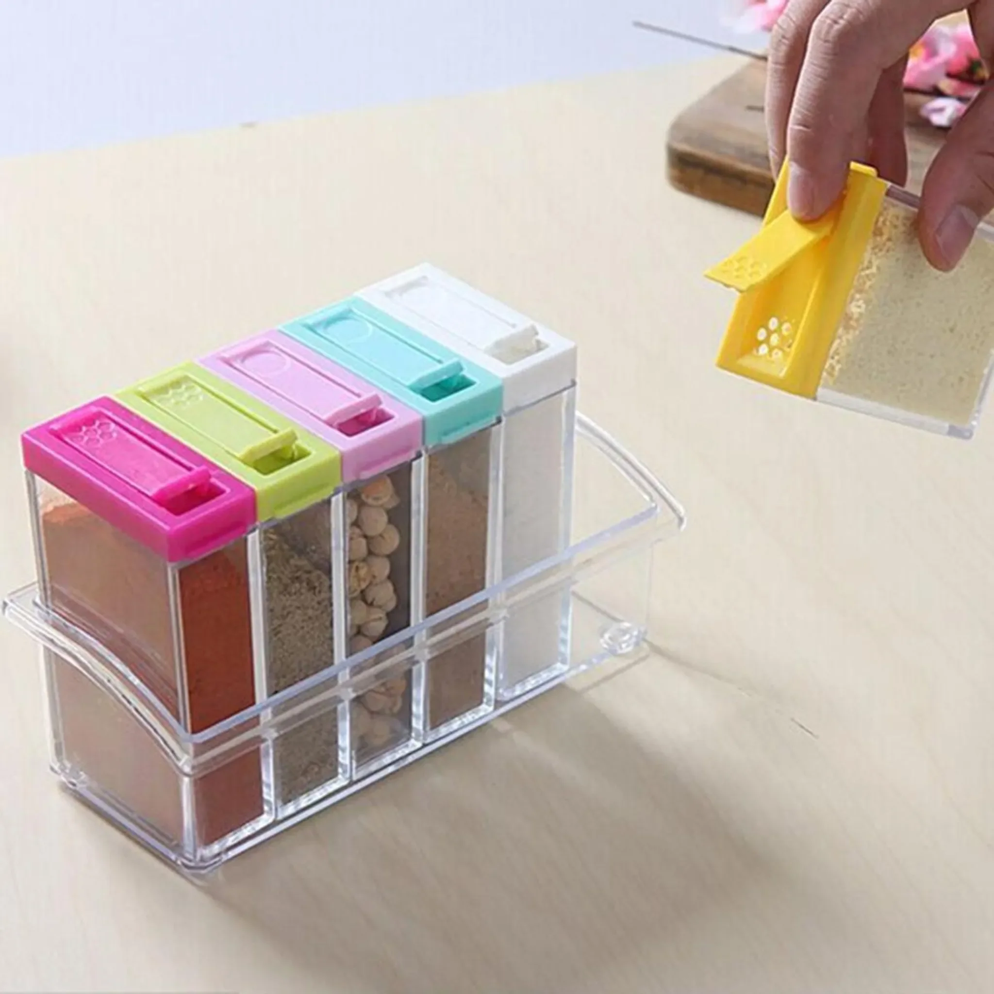 Gewürzbehälter-Set – 6 transparente Gewürzstreuer mit Ständer